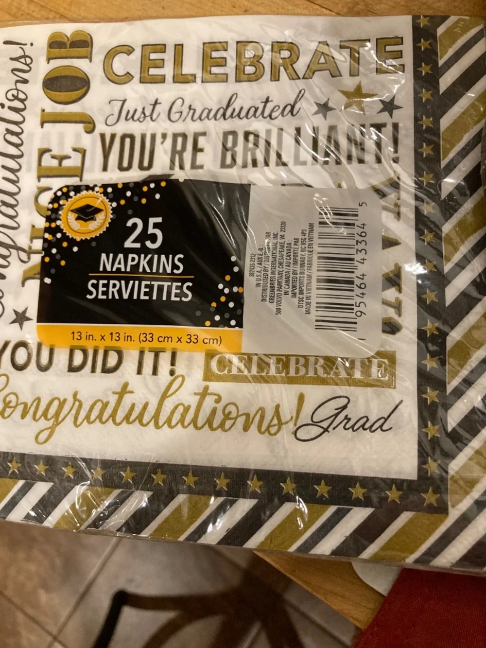 Graduation Napkins and plates unopened